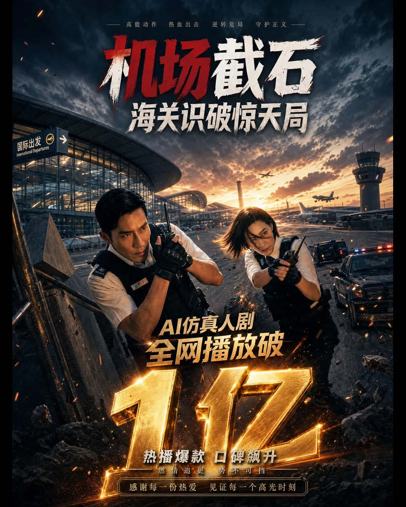 《机场截石，海关识破惊天局》作品海报